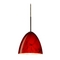 Besa Lighting Modern Pendant Light Red Glass Bronze by Besa Lighting 1JT-4470MA-BR