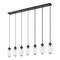 Z-Lite Z-Lite Arden Matte Black Multi-Light Pendant with Oblong Shade 651P-7L-MB