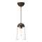 Alora Lighting Alora Lighting Emil Aged Gold & Walnut Mini-Pendant Light with Cylindrical Shade PD542207AGWT
