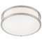 Access Lighting Modern Flush Mount with White Glass in Brushed Steel by Access Lighting 50080-BS/OPL