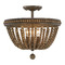 Capital Lighting Handley 3-Light Beaded Semi-Flush Mount in Tobacco by Capital Lighting 9A122A
