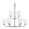 Generation Lighting Kerrville 9-Light Brushed Nickel Chandelier With Etched Glass by Generation Lighting 3115209-962
