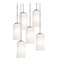 AFX Lighting Afx Lighting Leo Satin Nickel Multi-Light Pendant with Cylindrical Shade LEOP04MBSNRND6
