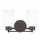 Design Classics Lighting Modern Bathroom Light with White Glass in Bronze Finish 702-220 GL1028C