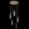 Allegri Lighting Allegri Crystal Diamante Winter Brass LED Multi-Light Pendant with Oval Shade 042057-044-FR001