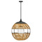 Hinkley Maddox Medium Orb Pendant in Black & Light Natural by Hinkley Lighting 19675BK-NAT