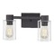 Design Classics Lighting Vashon Matte Black Vanity Light with Clear Seeded Cylinder Glass 2102-07 GL1041C