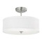 Design Classics Lighting Semi-Flush with White Drum Shade in Satin Nickel - 16 Inches Wide DCL 6543-09 SH7492 KIT