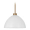 HomePlace by Capital Lighting Homeplace By Capital Lighting Ross Aged Brass & White Pendant Light with Bowl / Dome Shade 352011AW