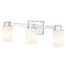 Design Classics Lighting 3-Light Bathroom Light with White Art Glass in Chrome 2103-26 GL1020C