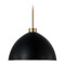 HomePlace by Capital Lighting Homeplace By Capital Lighting Ross Aged Brass & Black Pendant Light with Bowl / Dome Shade 352011AB