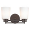 Design Classics Lighting Modern Bathroom Light with White Glass in Bronze Finish 702-220 GL1027