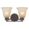 Design Classics Lighting Modern Bathroom Light with Brown Art Glass in Bronze Finish 702-220 GL9222-CAR