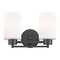 Design Classics Lighting Modern Bathroom Light White Glass Black 2 Lt 702-07 GL1024C