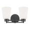Design Classics Lighting Modern Bathroom Light White Glass Black 2 Lt 702-07 GL1055
