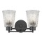 Design Classics Lighting Prismatic Glass Modern Bathroom Light Black 2 Lt 702-07 GL1056-FC