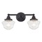 Design Classics Lighting Clear Glass Schoolhouse Bathroom Light Bronze 2 Light 17 Inch Length WC2-220 GC6-CL
