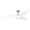 Visual Comfort Fan Collection Topan 60-Inch LED Smart Fan in Burnished Brass & White by VC Fan 3TNSM60BBSD