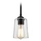 Design Classics Lighting Matte Black Mini-Pendant Light with Cone Shade 581-07 GL1027-CLR