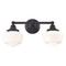 Design Classics Lighting Schoolhouse Bathroom Light Bronze White Opal Glass 2 Light 17 Inch Length WC2-220 GF6