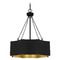 Quoizel Lighting Quoizel Lighting Zyler Matte Black & Gold Pendant Light with Octagon Shade QP6755MBK