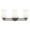 Design Classics Lighting Modern Bathroom Light White Glass Black 3 Lt 703-07 GL1020C