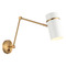 Matteo Lighting Matteo Lighting Cilindro Aged Gold Brass & White Plug and Cord Wall Lamp S17721AGWH