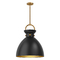 Alora Lighting Alora Lighting Waldo Aged Gold & Matte Black Pendant Light with Bowl / Dome Shade PD411318AGMB