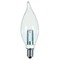 Satco Lighting 1W LED CA8 Clear 2700K 25 Lumens Candelabra Base 120V by Satco Lighting S9153