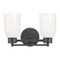 Design Classics Lighting Modern Bathroom Light White Glass Black 2 Lt 702-07 GL1024D