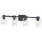 Design Classics Lighting Vashon Matte Black Vanity Light with Clear Cylinder Glass 2104-07 GL1040C