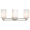 Design Classics Lighting Modern Bathroom Light with White Glass in Satin Nickel Finish 703-09 GL1024C