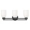 Design Classics Lighting Modern Bathroom Light White Glass Black 3 Lt 703-07 GL1028D