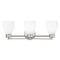 Design Classics Lighting Modern Bathroom Light with White Glass in Satin Nickel Finish 703-09 GL1024MB