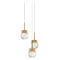 Modern Forms by WAC Lighting Modern Forms Double Bubble Aged Brass LED Multi-Light Pendant with Globe Shade PD-82003R-AB