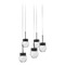 Modern Forms by WAC Lighting Modern Forms Double Bubble Black LED Multi-Light Pendant with Globe Shade PD-82005R-BK