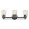 Design Classics Lighting Industrial Clear Glass Bathroom Light Black 3 Lt 703-07 GL1027-CLR