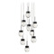 Modern Forms by WAC Lighting Modern Forms Double Bubble Black LED Multi-Light Pendant with Globe Shade PD-82009R-BK