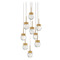 Modern Forms by WAC Lighting Modern Forms Double Bubble Aged Brass LED Multi-Light Pendant with Globe Shade PD-82009R-AB