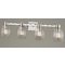 Design Classics Lighting 4-Light Clear Glass Bathroom Light Satin Nickel 2104-09 GL1034-CLR