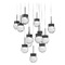 Modern Forms by WAC Lighting Modern Forms Double Bubble Black LED Multi-Light Pendant with Globe Shade PD-82013S-BK
