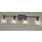 Design Classics Lighting 4-Light Clear Glass Bathroom Light Bronze 2104-220 GL1034-CLR