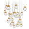 Modern Forms by WAC Lighting Modern Forms Double Bubble Aged Brass LED Multi-Light Pendant with Globe Shade PD-82025S-AB