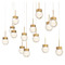 Modern Forms by WAC Lighting Modern Forms Double Bubble Aged Brass LED Multi-Light Pendant with Globe Shade PD-82014L-AB