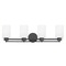 Design Classics Lighting Modern Bathroom Light White Glass Black 4 Lt 704-07 GL1028C