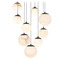Modern Forms by WAC Lighting Modern Forms Pisces Black LED Multi-Light Pendant with Globe Shade PD-34409R-BK