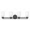 Design Classics Lighting Modern Bathroom Light White Glass Black 4 Lt 704-07 GL1028D
