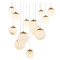 Modern Forms by WAC Lighting Modern Forms Pisces Aged Brass LED Multi-Light Pendant with Globe Shade PD-34413S-AB