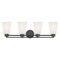 Design Classics Lighting Modern Bathroom Light White Glass Black 4 Lt 704-07 GL1057