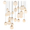 Modern Forms by WAC Lighting Modern Forms Pisces Aged Brass LED Multi-Light Pendant with Globe Shade PD-34425S-AB